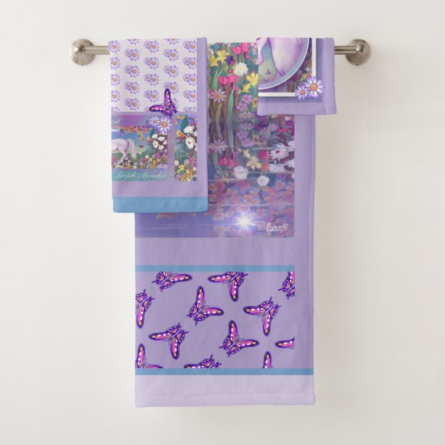 Conjunto De Toalhas Um Paraíso roxo (Insitu)