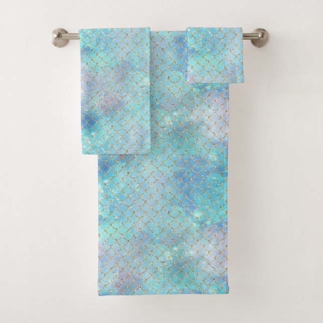 Conjunto De Toalhas Uma Galáxia de sereia Série Design 2   (Insitu)