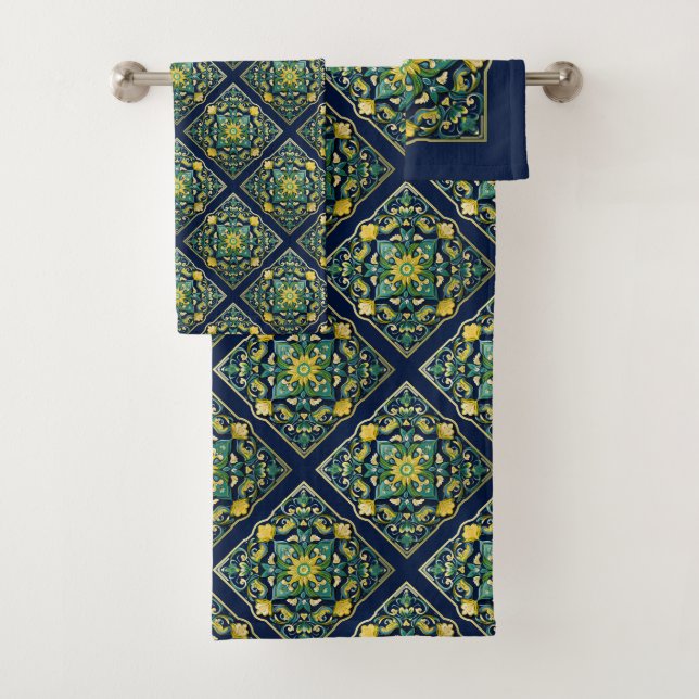 Conjunto De Toalhas 💛 💚 💙 Uma Máxima Azulejo (Insitu)
