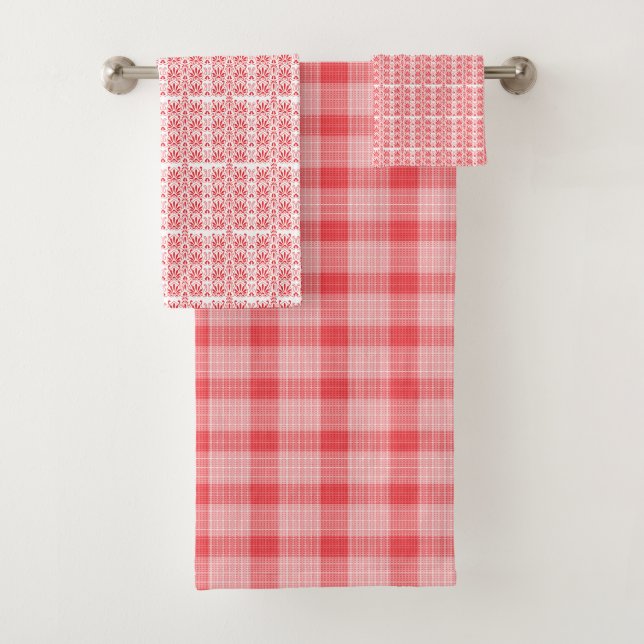 Conjunto De Toalhas Uma rosa vermelha vibrante com colírios suavemente (Insitu)