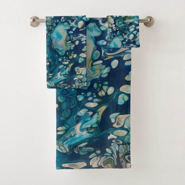 Conjunto De Toalhas Underwater Abstrato Fantasy (Insitu)