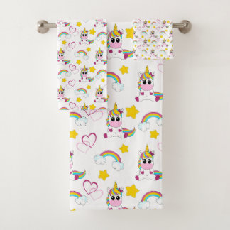 Conjunto De Toalhas Unicorn pattern