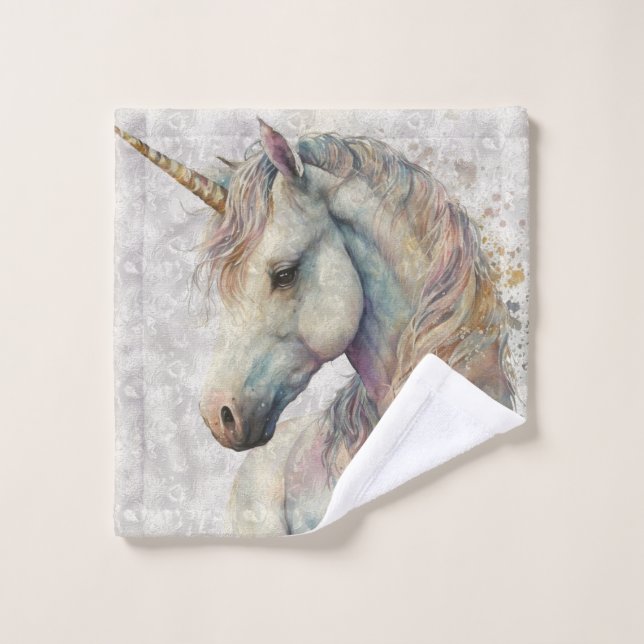 Conjunto De Toalhas unicórnio arco-íris mágico (Pano de lavar)