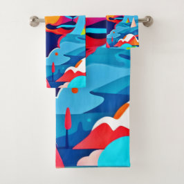 Conjunto De Toalhas Urso Vibrante, Cena ao Luar