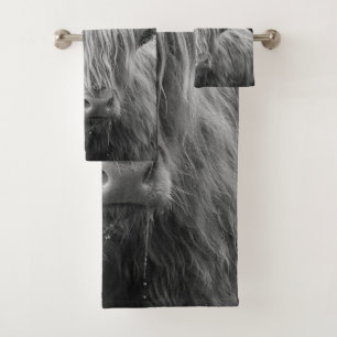 Conjunto De Toalhas Vaca Highland #6 #wall #art