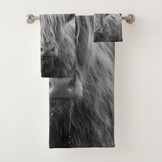 Conjunto De Toalhas Vaca Highland #6 #wall #art (Insitu)