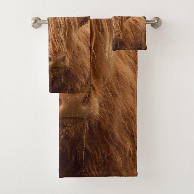 Conjunto De Toalhas Vaca Highland #7 #wall #art (Insitu)