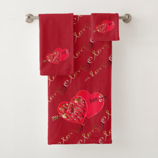 Conjunto De Toalhas Valentine's Hearts
