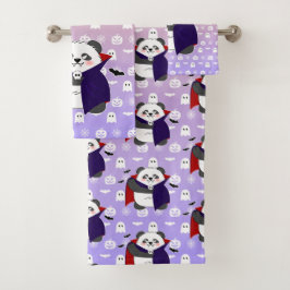 Conjunto De Toalhas Vampiro do Bebê Cute do Halloween Panda Dracula