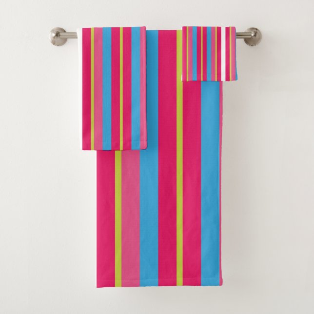 Conjunto De Toalhas Várias faixas coloridas (Insitu)