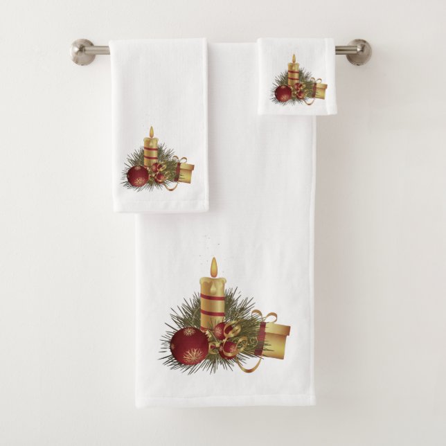 Conjunto De Toalhas Vela de Natal (Insitu)