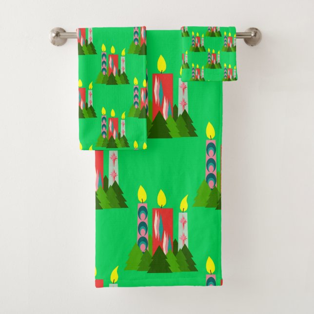 Conjunto De Toalhas Velas de Natal (Insitu)