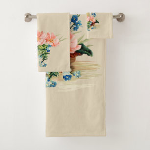 Conjunto De Toalhas Veleiro oriental do vintage com flores