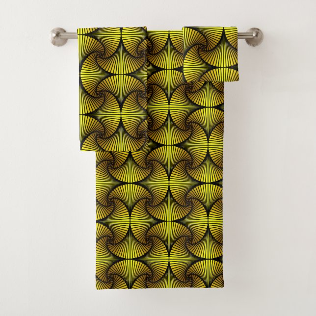 Conjunto De Toalhas Ventilador 3D Geométrico 3D Gráfico Amarelo (Insitu)