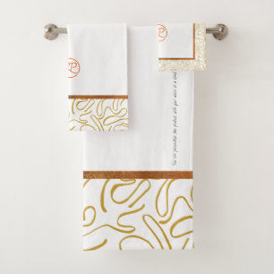 Conjunto De Toalhas Ventilador do logotipo RAMO e PAUL gold