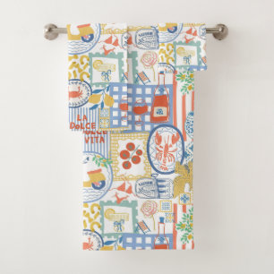 Conjunto De Toalhas Verão Italiano La Dolce Vita Limão Mediterrâneo 