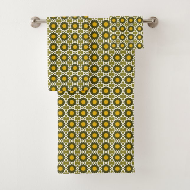 Conjunto De Toalhas Verde amarelo 176 (Insitu)