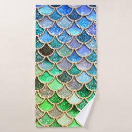 Conjunto De Toalhas Verde Azul Brilhante Brilhante Brilhante Escalas d