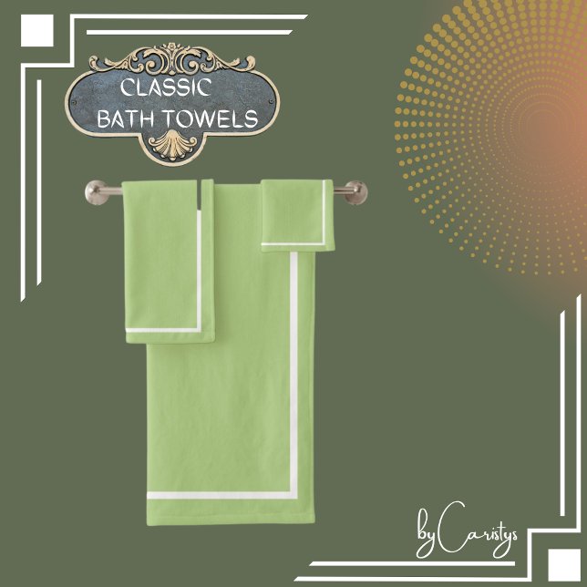 Conjunto De Toalhas Verde com limite branco (Criador carregado)
