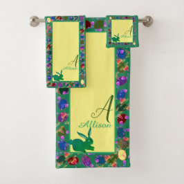 Conjunto De Toalhas Verde de Ovos de Páscoa