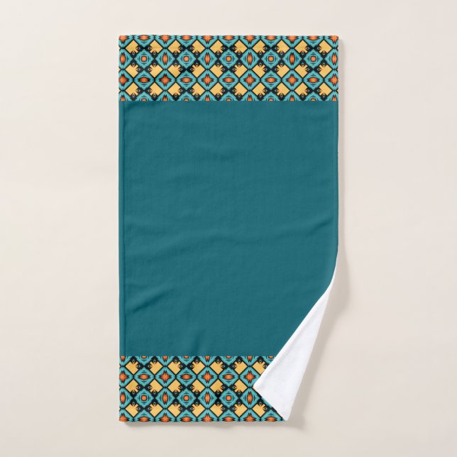 Conjunto De Toalhas Verde escuro Amarelo (Toalha de mão)