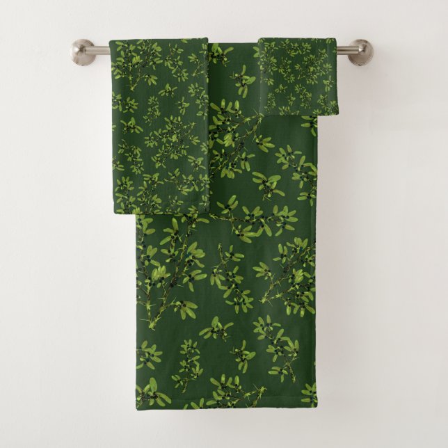 Conjunto De Toalhas Verde escuro espinho negro (Insitu)