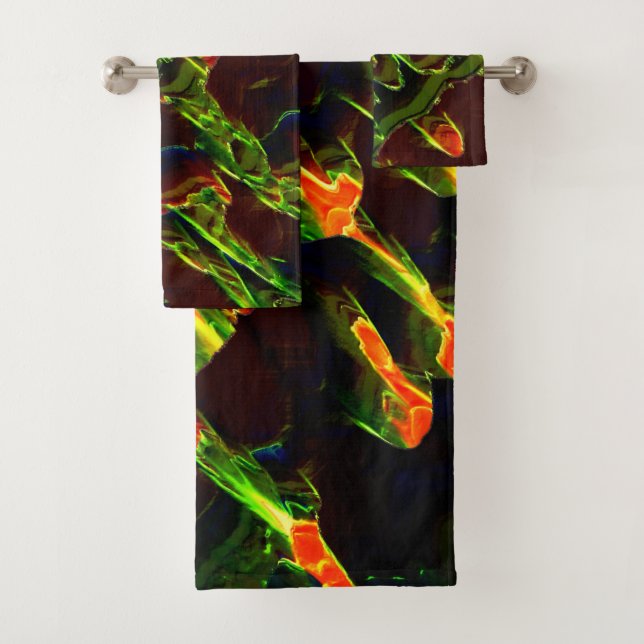 Conjunto De Toalhas Verde esvaziado de fogo (Insitu)