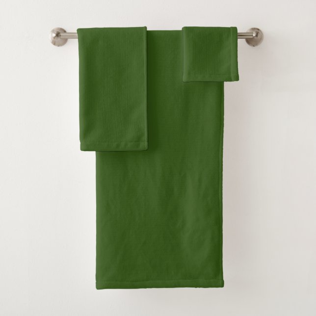 Conjunto De Toalhas Verde Floresta: Cor Sólida Uniforme (Insitu)