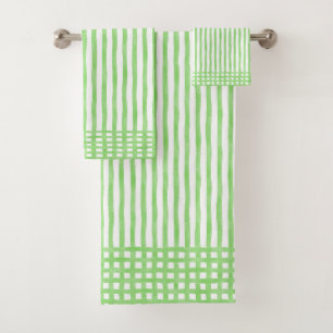 Conjunto De Toalhas Verde limão e Torre Branca