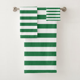 Conjunto De Toalhas Verde Moderno E Branco Estimulados  