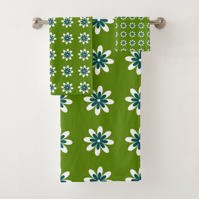 Conjunto De Toalhas Verde-retrorreflector mínimo da flor (Insitu)