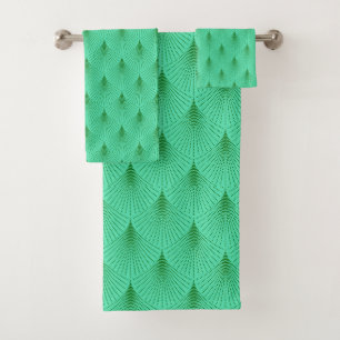 Conjunto De Toalhas Verde sobre deco de arte verde chá de padrão sem d