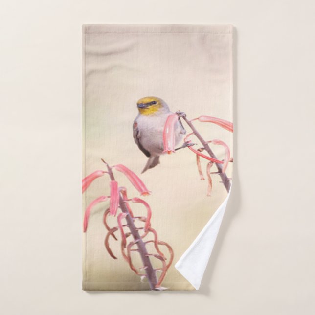 Conjunto De Toalhas Verdin empoleirado no penstomen (Toalha de mão)