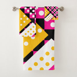 Conjunto De Toalhas Verificado cor-de-rosa e amarelo