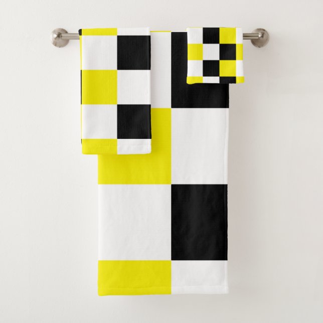 Conjunto De Toalhas Verificador Amarelo Branco Preto (Insitu)