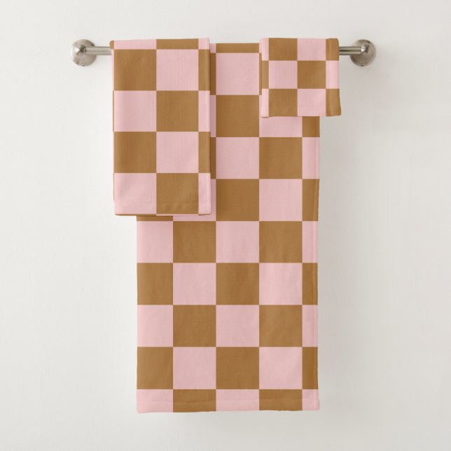 Conjunto De Toalhas Verificadores Rosa e Castanho (Insitu)