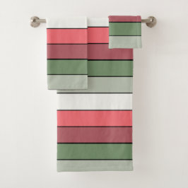 Conjunto De Toalhas Vermelho Branco Verde do Natal em Papel Texturizad