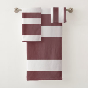 Conjunto De Toalhas Vermelho Cinzento Branco Vermelho listrado