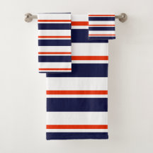 Vermelho com faixas azuis