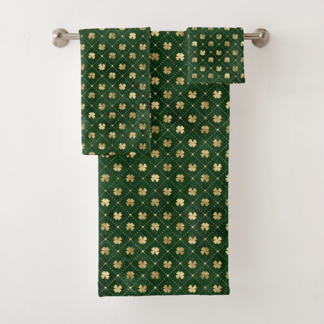Conjunto De Toalhas Vestido Dourado Verde Elegante (Insitu)