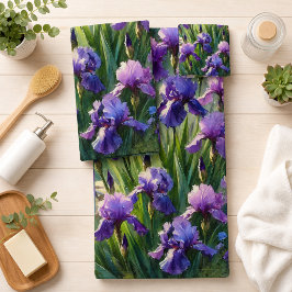 Conjunto De Toalhas Vibrantes Íris Roxas Florais