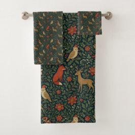 Conjunto De Toalhas Victorian Christmas Animal & Botanical 
