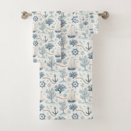 Conjunto De Toalhas Vida Costeira Oceanos Azuis