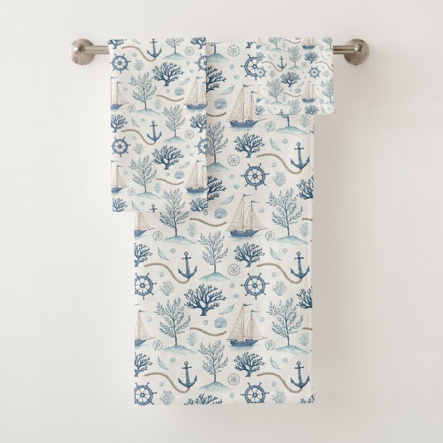 Conjunto De Toalhas Vida Costeira Oceanos Azuis (Insitu)