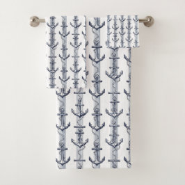 Conjunto De Toalhas Vida Costeira Oceanos Azul