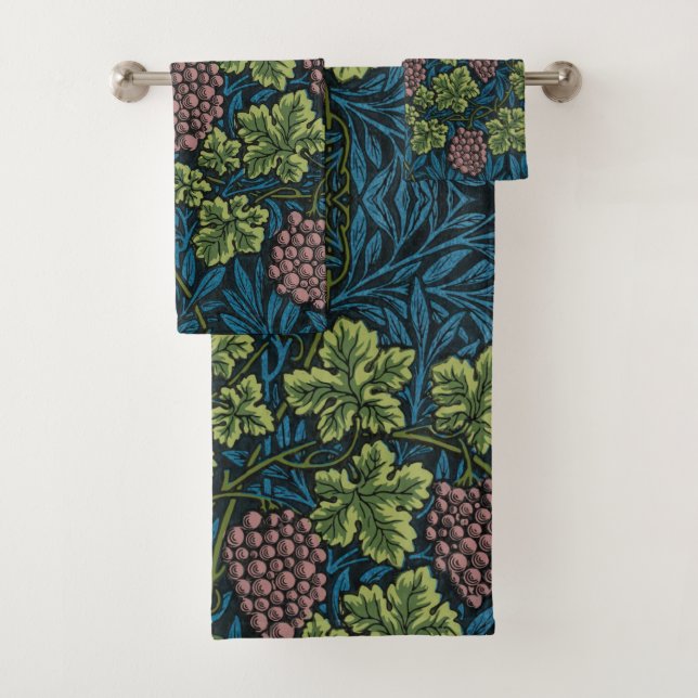 Conjunto De Toalhas Vides com cachos de uvas rosadas (Insitu)