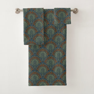Conjunto De Toalhas Vidraça Boêmia, Ventilador, Azeite, Ferrugem, Azul