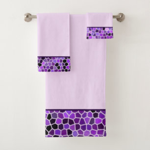 Conjunto De Toalhas Vidro manchado roxo
