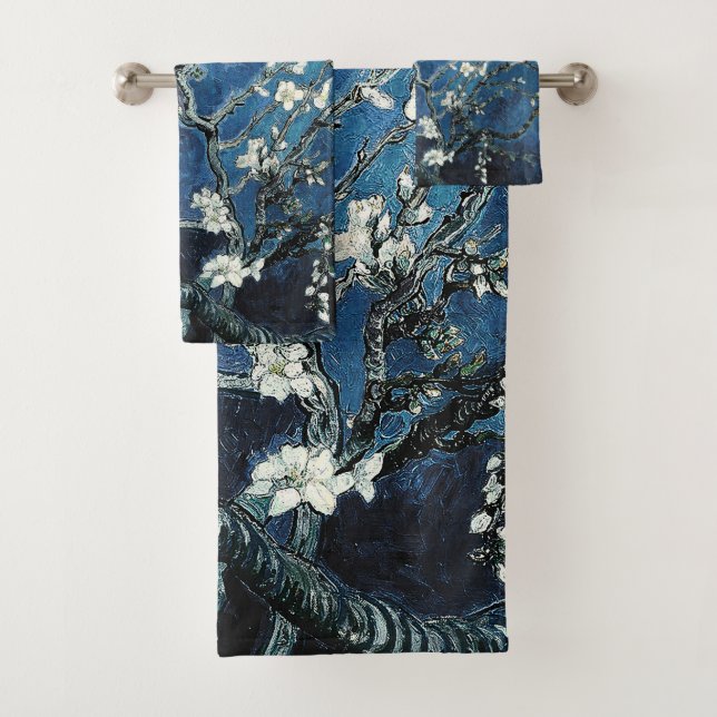 Conjunto De Toalhas Vincent Van Gogh Almond Blossomo Marinho Azul (Insitu)