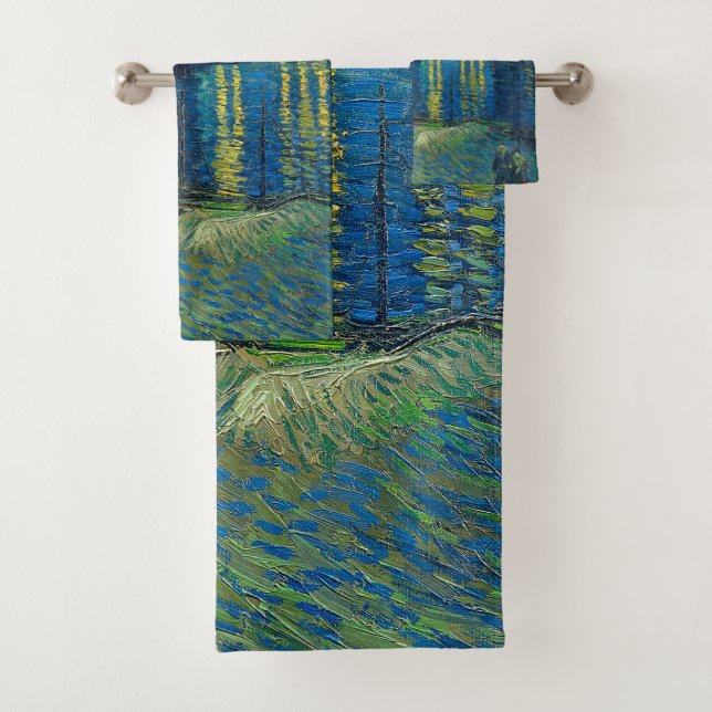 Conjunto De Toalhas Vincent Van Gogh Noite Estrelada Sobre o Ródano (Insitu)